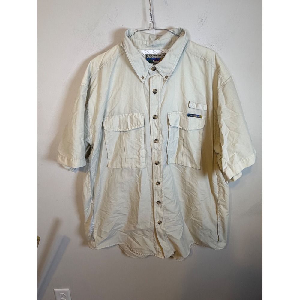 ExOfficio Mens Fishing Shirt Vented Back Tan XXL
